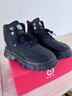 啄木鳥(niǎo)男鞋春秋季2026新款高幫馬丁靴男潮流百搭厚底棉靴增高戶(hù)外雪地靴 黑色 42 曬單實(shí)拍圖