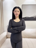 阪織屋【山茶油潤膚】羊毛保暖內衣女士秋衣秋褲套裝塑身秋冬薄款打底衫 曬單實(shí)拍圖