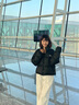 DXOT2025新款韓系簡(jiǎn)約百搭款短款黑色服女款冬季新款加厚立領(lǐng)棉衣棉服 黑色 M 曬單實(shí)拍圖