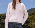 betu女裝2025秋季新款毛針織衫波浪條紋色織提花長(cháng)袖上衣2508T11 粉紅 L 曬單實(shí)拍圖