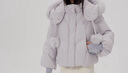 艾萊依短款羽絨服溫柔保暖可拆卸毛領(lǐng)鴨絨羽絨服女士甜美風(fēng)小個(gè)子可愛(ài) 冰藍紫 S 155【建議80-110斤】 曬單實(shí)拍圖