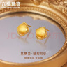 六福珠寶七夕禮物 足金綢光紐扣黃金耳釘耳飾 計(jì)價(jià) GJGTBE0016 約3.80克 曬單實(shí)拍圖