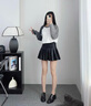 STUART WEITZMAN/SW MRSPATS秋冬黑色珍珠粗跟牛皮革樂福鞋女鞋真皮 曬單實拍圖