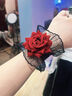 初享（CHUXIANG）暗黑系玫瑰花蕾絲手環(huán)女手腕套手鏈紅色手袖結婚禮服lolita洛麗塔 紅色玫瑰蕾絲手環(huán)一只  B00-207 無(wú)規格 曬單實(shí)拍圖