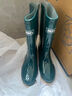 回力雨鞋女防水防滑膠鞋工作鞋高筒加絨雨靴耐磨水鞋套鞋女鞋813 墨綠高筒 37 曬單實(shí)拍圖