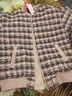 妖精的口袋花式紗拼接pu皮棒球服女2024冬季新款甜美小香風(fēng)外套 蝴蝶結(jié)粉色 S 曬單實(shí)拍圖