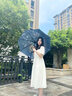 嵐嵐天空國潮風雨傘女全自動防曬遮陽晴雨兩用折疊傘插畫傘學(xué)生黑膠太陽傘 北冥有魚 手動款 曬單實拍圖
