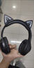 瞄音貓耳發(fā)光頭戴式無(wú)線(xiàn)藍牙耳機安卓蘋(píng)果手機通用新款萌系耳機頭戴式電競耳麥可插卡高顏值頭戴式耳機 笑臉黑色 曬單實(shí)拍圖