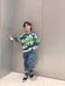 FNJ KIDS童裝男童衛(wèi)衣套裝春秋2025新款時尚寶寶休閑衣服兒童兩件套 綠色 120 （建議身高110-120cm） 曬單實拍圖