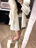 皮爾卡丹白色雙面斗篷大衣女2025新款秋冬小個(gè)子厚感短款毛呢外套 白色 M 100斤-115斤 曬單實(shí)拍圖