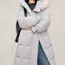 茵曼（INMAN）高充絨量白鴨絨連帽毛領(lǐng)羽絨服2024冬女裝新款長(cháng)款外套大衣上衣 雅典灰 L 曬單實(shí)拍圖