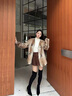 NINE WEST品牌長筒靴女2025冬季新款顯瘦反絨過膝長靴高跟瘦瘦靴 黑色 34 曬單實拍圖