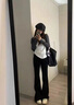 棠暖黑色微喇叭褲女2025新款小個(gè)子運動(dòng)褲秋冬加絨休閑瑜伽褲運動(dòng)衛褲 加絨-黑色加長(cháng)款 XL (120-135斤) 曬單實(shí)拍圖
