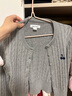 UR2025秋季新款女裝休閑絞花肌理櫻桃刺繡針織開(kāi)衫UYY950116 冷灰 M 曬單實(shí)拍圖