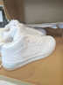 喬丹女鞋高幫板鞋冬季新款皮面加絨保暖防水輕便運動(dòng)鞋潮流厚底休閑鞋 喬丹白 38 曬單實(shí)拍圖
