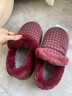 ECAC老人棉鞋防滑女士冬季保暖加絨加厚男老式中老年人棉拖鞋包跟 絳紫色【專(zhuān)業(yè)老人鞋】 36-37 曬單實(shí)拍圖