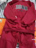G.DUCKKIDS小黃鴨女童冬裝套裝新款8女大童9加絨加厚衛衣兒童秋冬馬甲三件套 紅色加絨兩件套 160 cm 曬單實(shí)拍圖