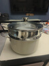 蘇泊爾（SUPOR）蒸鍋304不銹鋼湯鍋加高蒸籠蒸格加厚雙層蒸煮燉鍋電磁爐燃氣通用 蒸煮兩用【茶白色】 22cm 曬單實(shí)拍圖