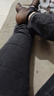 FitonTon褲子女高腰微喇褲顯瘦松緊腰馬蹄褲垂感顯瘦休閑褲黑色喇叭褲 曬單實(shí)拍圖