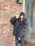 ONLY2024冬季新款90白鴨絨減齡蓬松云朵感連帽羽絨服女|125423014 H1Z黑色 M 曬單實(shí)拍圖
