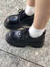 百麗（Belle）休閑舒適牛津鞋女復古英倫風(fēng)單鞋B2391AM5 黑色 37 (235mm) 曬單實(shí)拍圖