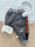 巴帝巴帝秋冬男童褲子兒童加絨保暖運動(dòng)褲童裝加絨衛褲 灰色 小滑板 80 曬單實(shí)拍圖