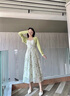 妍莉芬（yanlifen）綠色小清新夏季吊帶連衣裙森系法式桔梗長裙子女2024春裝新款套裝 開衫+吊帶裙【套裝】 40/45kg/S 曬單實(shí)拍圖