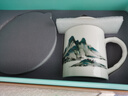 金鑲玉茶杯會(huì )議室喝茶陶瓷杯過(guò)節送禮品盒高檔 千里江山辦公杯 曬單實(shí)拍圖