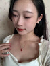 VLEO四葉草項鏈女純S925玫瑰金色時(shí)尚氣質(zhì)鎖骨鏈生日情人節禮物女 紅瑪瑙+賀卡+高檔禮盒 曬單實(shí)拍圖