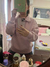 lagogo粉色翻領(lǐng)半拉鏈衛衣女拉谷谷春秋款元氣美式字母刺繡上衣 粉紅色(H8) S 曬單實(shí)拍圖