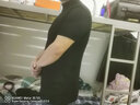 羅蒙（ROMON）半高領(lǐng)短袖T恤男冰絲針織衫休閑百搭上衣休閑緊身大碼純色打底衫 黑色 2XL 160斤左右 曬單實(shí)拍圖