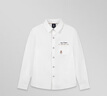 暇步士（Hush Puppies）童裝男童全棉長(cháng)袖襯衫秋季兒童學(xué)院風(fēng)休閑襯衣 本白    170    曬單實(shí)拍圖