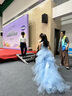 A 21 FUNB花童輕奢晚禮服女童公主裙拖尾婚紗蓬蓬主持人走秀生日鋼琴演出服 -藍(lán)色拖尾【可拆卸】 140 曬單實(shí)拍圖