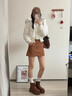 棉致大毛領(lǐng)短款羽棉絨服女2025冬季新款歐美風(fēng)收腰顯瘦減齡棉襖外套 白色 S 曬單實(shí)拍圖