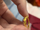 卡鉑亞 黃金戒指女 足金999麥穗戒指穗穗平安對戒結婚指環(huán)送女友送老婆 2.56克 面寬約4.6mm 曬單實(shí)拍圖