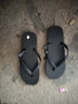 夏季潮流人字拖防滑外穿休閑男士沙灘耐磨泰國拖鞋大款象韓版防臭 黑色 42-43 曬單實(shí)拍圖