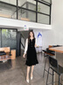 BUOUBUOU【輕宴社交】2025春季新款法式彈力絲絨魚尾連衣裙女 黑色B88 S 曬單實拍圖