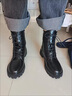 啄木鳥(niǎo)全牛皮斷碼粗跟馬丁靴女2025秋冬季新款厚底單靴及踝靴短靴女 黑色升級加絨加厚 37 曬單實(shí)拍圖