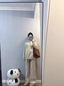 衣百壹孕婦裝套裝秋季新款慵懶韓版假兩件針織毛衣+孕婦褲兩件套秋裝 灰色套裝 XXL 曬單實(shí)拍圖