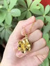 世紀緣黃金吊墜女花開(kāi)富貴牡丹花足金5D硬金吊墜項鏈送女友生日禮物 1.24g 曬單實(shí)拍圖