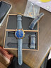 適配阿瑪尼真皮牛皮手表帶男AR1862 1892 1979 1917 針扣表鏈22mm 藍(lán)色-金色針扣 22mm 曬單實(shí)拍圖