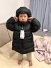 保姆鵝 兒童羽絨服男童女童連帽中長款加厚防風(fēng)保暖童裝羽絨外套 炭黑 120 曬單實(shí)拍圖