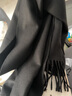 莫斯奇諾（MOSCHINO）圍巾男女通用泰迪熊刺繡圖案流蘇羊毛圍巾 50124 M5293 016 黑色 曬單實(shí)拍圖