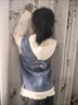 G.DUCKKIDS小黃鴨童裝兒童馬甲春秋2024新款女童牛仔馬夾外穿坎肩無(wú)袖外套 藍色 100 (建議身高90cm 3-4歲)cm 曬單實(shí)拍圖