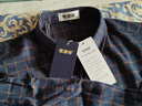 恒源祥春秋季磨毛100%純棉長(cháng)袖襯衫男士全棉布格子襯衣中老年爸爸裝大碼 紫羅蘭格子 42 (適合140-150斤) 曬單實(shí)拍圖