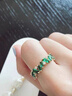 花有心柿祖母綠戒指女小眾設計高級感食指戒指輕奢時(shí)尚個(gè)性冷淡風(fēng)尾戒指環(huán) 祖母綠戒指-【建議85-120斤選】 曬單實(shí)拍圖