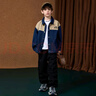 ASK JUNIOR兒童男童外套2025秋拼色繡花寶寶牛仔開衫外套 深牛仔藍(lán) 170 曬單實拍圖
