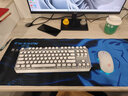 前行者（EWEADN） TK940所有臺(tái)式電腦筆記本通用無(wú)線(xiàn)藍(lán)牙機(jī)械鍵盤(pán)鼠標(biāo)套裝87鍵復(fù)古朋克圓鍵 白色【藍(lán)光-青軸】藍(lán)牙鍵鼠套裝可充電 曬單實(shí)拍圖