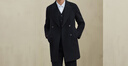 鄂爾多斯1980秋冬 純羊絨雙面呢西裝領(lǐng)大衣男雙排扣羊絨大衣 1980藍 3XL 185/108B 曬單實(shí)拍圖