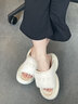COZY STEPS可至【方槍槍同款】女士春夏新款舒適透氣冰感拖鞋軟綿嘭嘭鞋 暖意灰白 37 曬單實(shí)拍圖